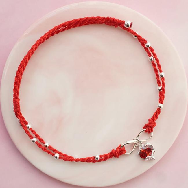 Anklet | Love Heart Infinity Symbol Braided String Anklet Anklet Anklet