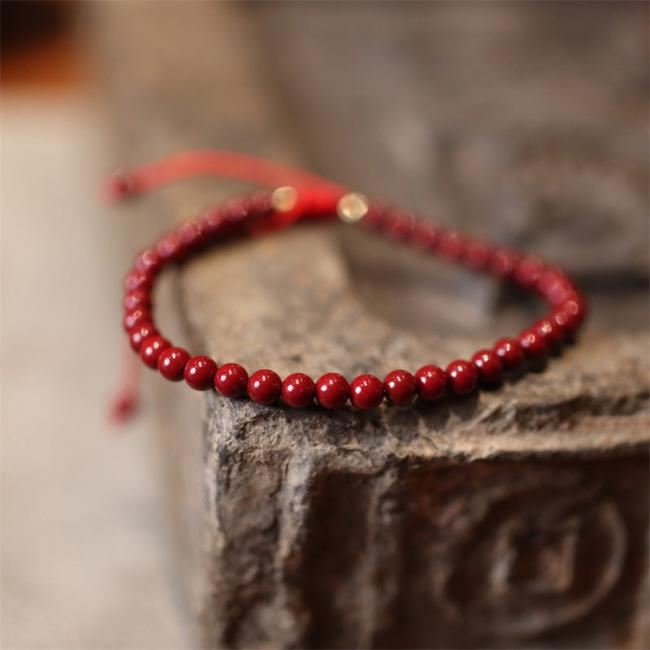 Anklet | Natural Cinnabar Blessing Red String Braided Bracelet Anklet Anklet Anklet