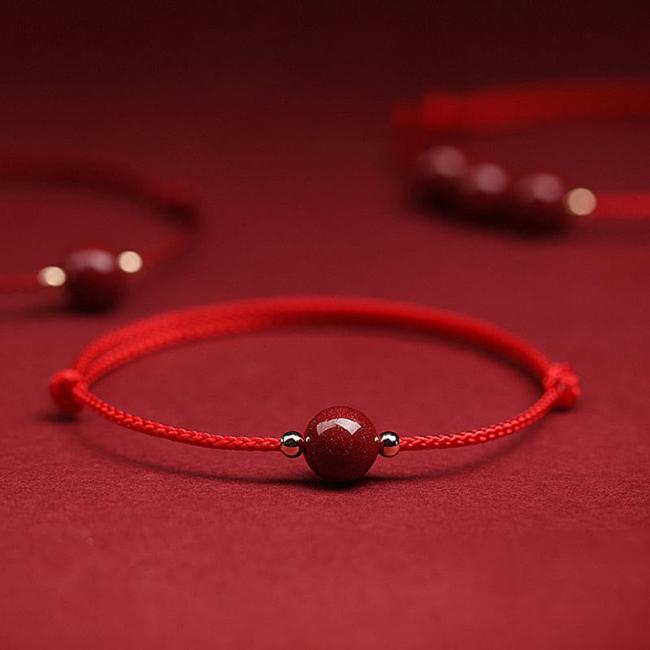 Anklet | Natural Lucky Cinnabar Bead Blessing String Bracelet Anklet Anklet Anklet