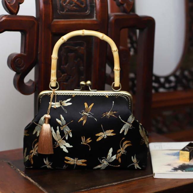 Bags | Dragonfly Crane Bamboo Leaves Plum Blossom Bamboo Handles Handbag Accessories Bags