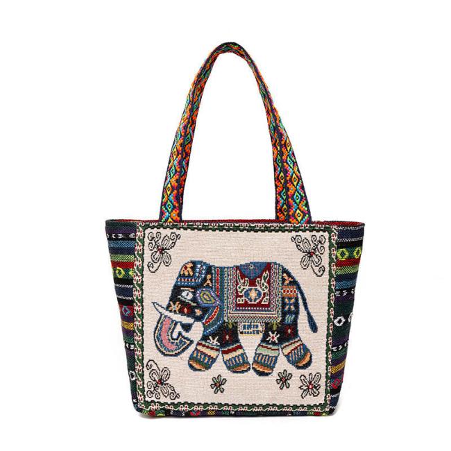 Bags | Elephant Butterfly Embroidered Large Capacity Canvas Tote Bag Shoulder Bag Accessories Bags