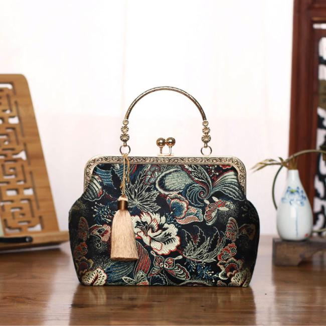 Bags | Vintage Flower Butterfly Crane Sea Waves Metal Chain Crossbody Bag Shoulder Bag Handbag Accessories Bags