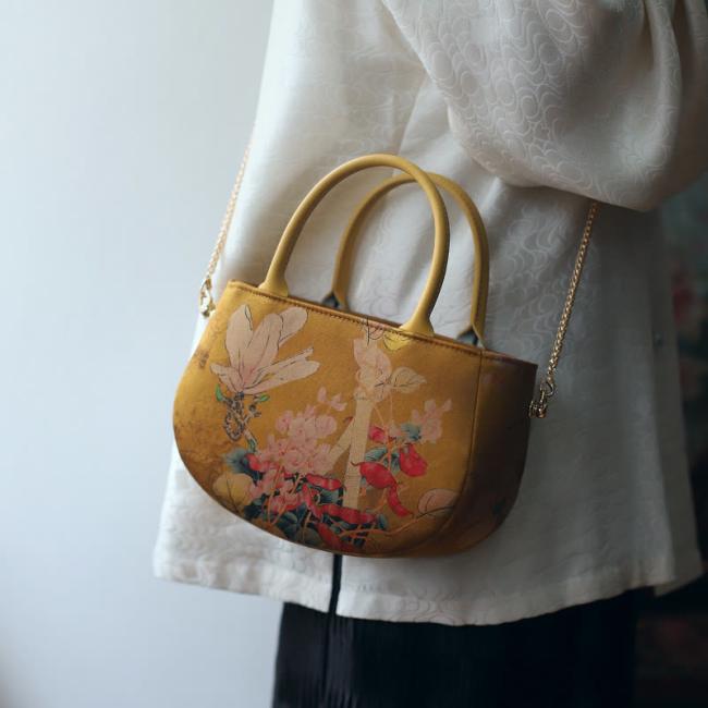 Bags | Vintage Flower Peony Metal Chain Zipper Handbag Crossbody Bag Shoulder Bag Accessories Bags