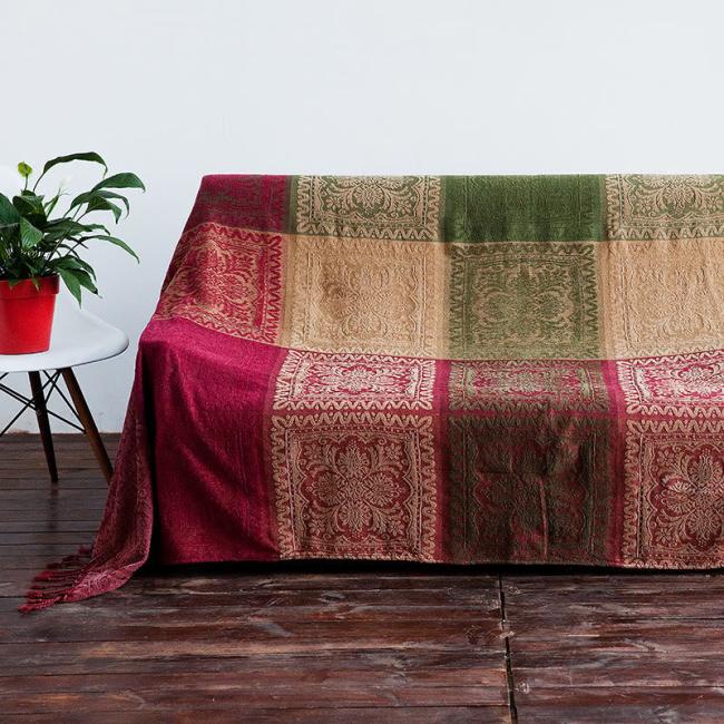 Blanket | Tibetan Multicolored Flower Pattern Hand-Dyed Blanket Accessories Blanket