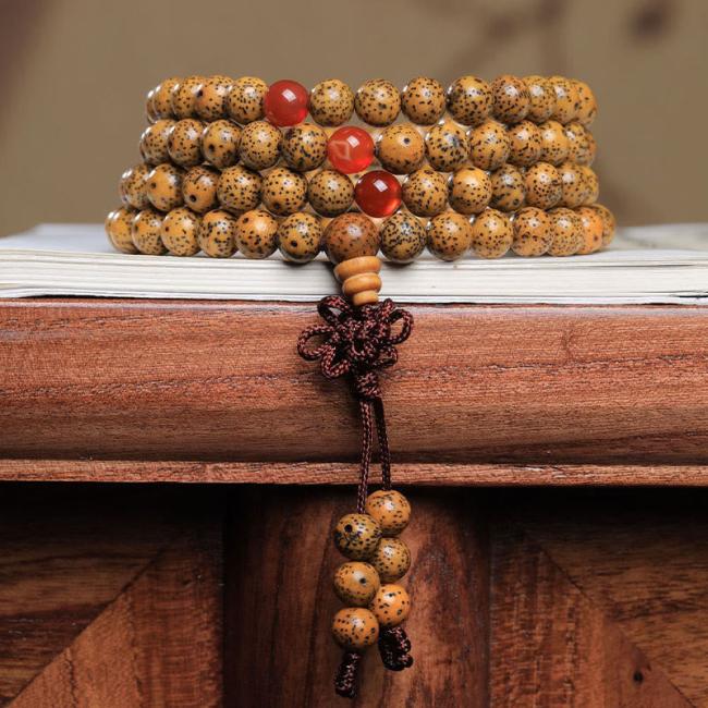 Bodhi Seed Malas | 108 Mala Beads Bodhi Seed Red Agate Auspiciousness Bracelet Bodhi Seed Malas Bodhi Seed Malas