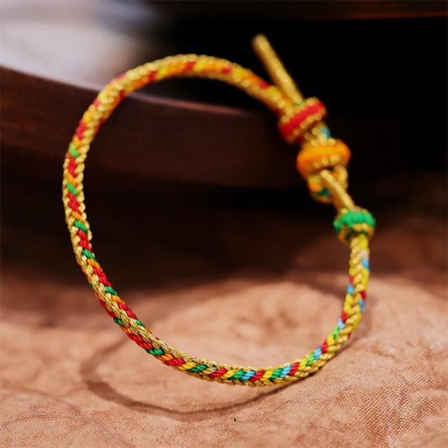 Bracelets | Handcrafted Luck Yellow Colorful Rope Adjustable Bracelet Bracelets Bracelets