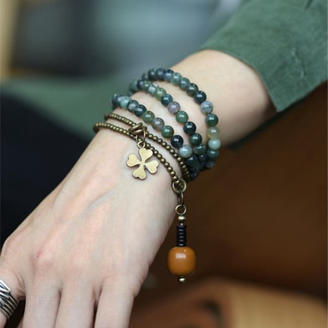 Bracelets | Moss Agate Copper Lucky Multilayer Bracelet Bracelets Bracelets