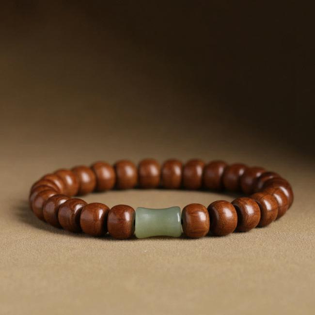 Bracelets | Natural Abelia Biflora Wood Hetian Jade Bamboo Bead Warding Off Evil Spirits Bracelet Bracelets Bracelets