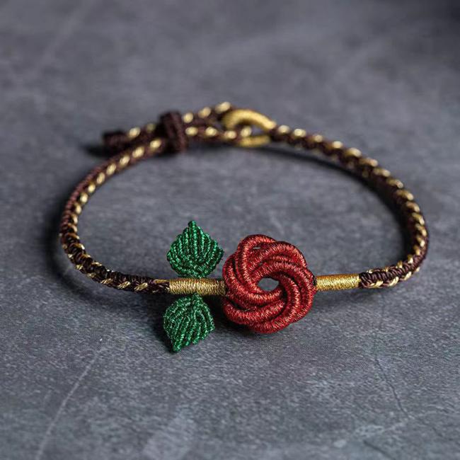 Bracelets | Rose Flower Rope Eight Thread Peace Knot Luck Handmade Bracelet Bracelets Bracelets