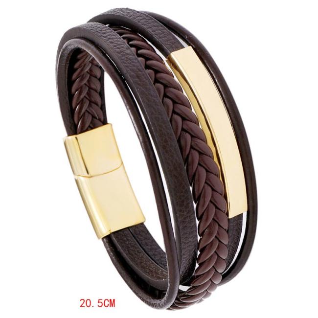 Bracelets | Simple Design Titanium Steel Leather Luck Bracelet Bracelets Bracelets