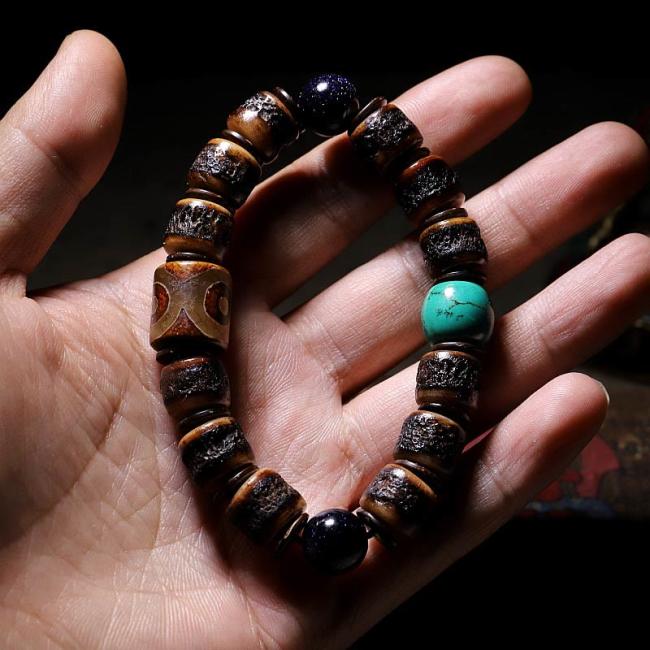 Bracelets | Tibetan Yak Bone Dzi Bead Turquoise Keep Away Evil Spirits Bracelet Bracelets Bracelets