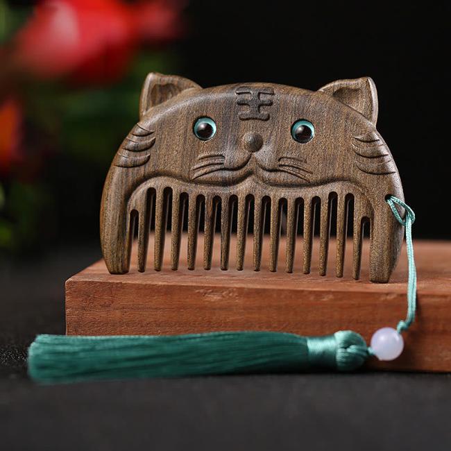 COMB | Chinese Zodiac Green Sandalwood Peace Mini Portable Comb COMB COMB