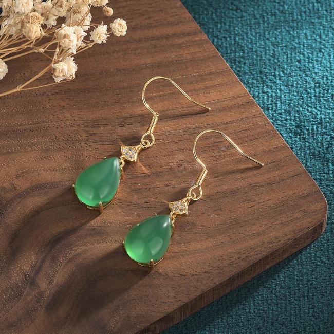 Earrings | Cyan Jade Luck Drop Earrings Earrings Earrings