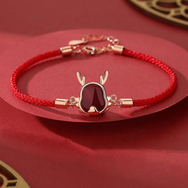 Earrings | ❗❗❗A Flash Sale- 925 Sterling Silver Natural Red Agate Dragon Attract Fortune Fu Character Strength Bracelet Necklace Pendant Earrings Earrings Earrings