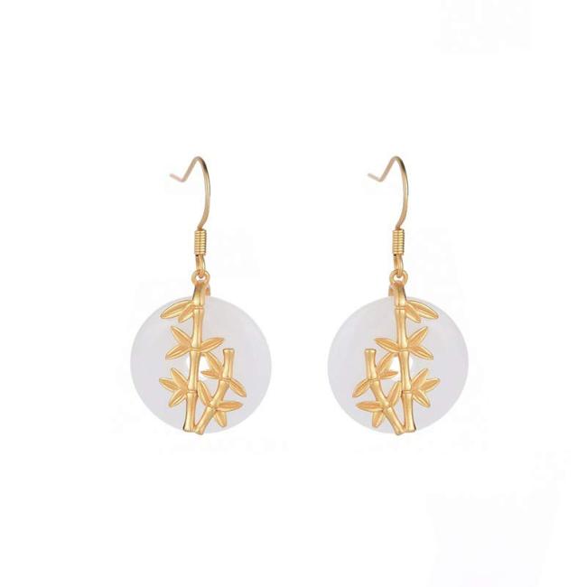 Earrings | FengShui White Jade Fortune Earrings Earrings Earrings