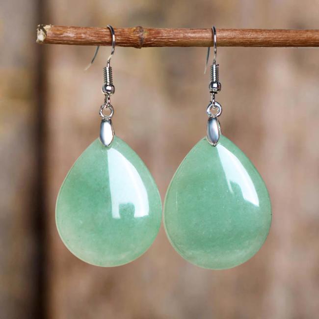 Earrings | Natural Aventurine Dangle Healing Drop Earrings Earrings Earrings