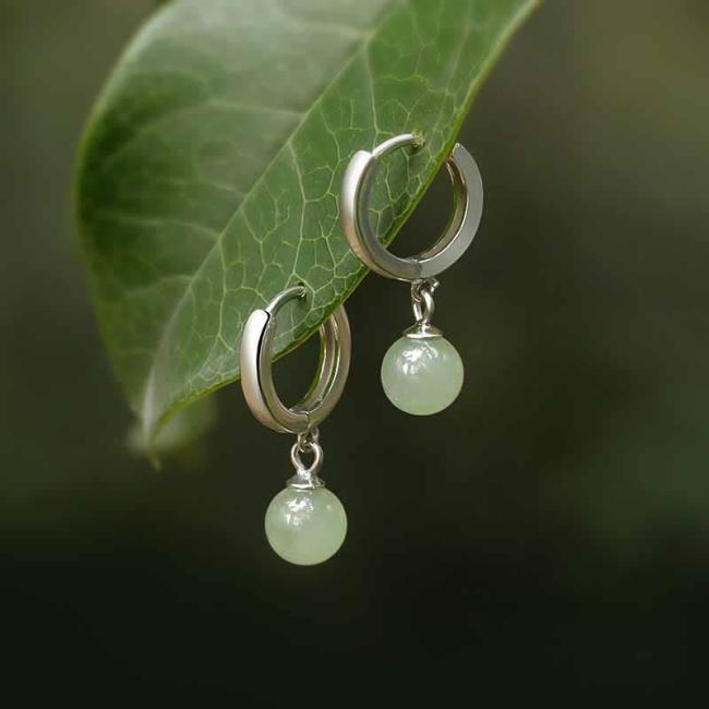 Earrings | Round Jade Bead Prosperity Earrings Earrings Earrings