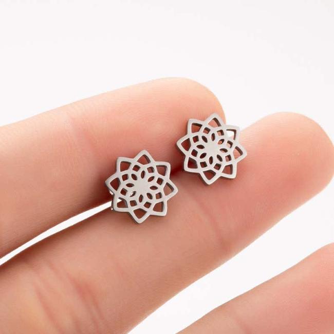 Earrings | Tibetan Lotus Pattern New Beginning Stud Earrings Earrings Earrings