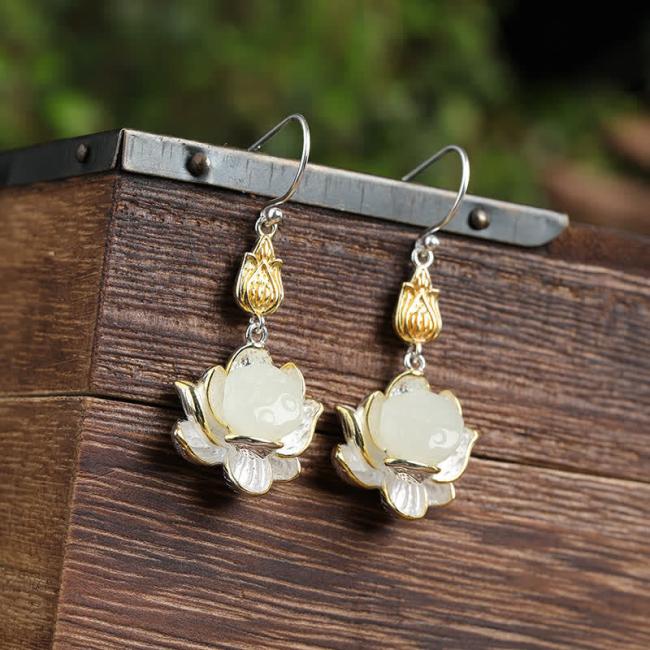 Earrings | White Jade Protection Harmony Drop Earrings Earrings Earrings