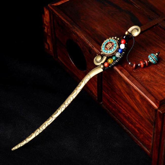 Hairpin | Tibetan Turquoise Agate Protection Hairpin Decorations Hairpin Hairpin