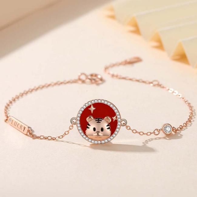 Necklaces & Pendants | 925 Sterling Silver Chinese Zodiac Tiger Lucky Bracelet Necklace (Extra 30% Off | USE CODE: FS30) Earrings Earrings