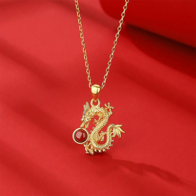 Necklaces & Pendants | 925 Sterling Silver Year of the Dragon Red Agate Hetian Jade Luck Protection Necklace Pendant Jewelry Necklaces & Pendants