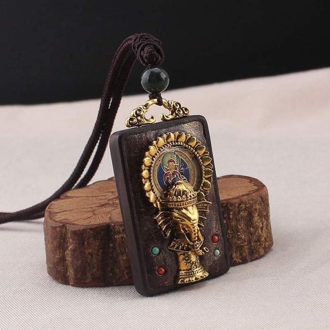 Necklaces & Pendants | Ebony Wood Elephant God of Fortune Buddha Blessing Necklace String Pendant Jewelry Necklaces & Pendants