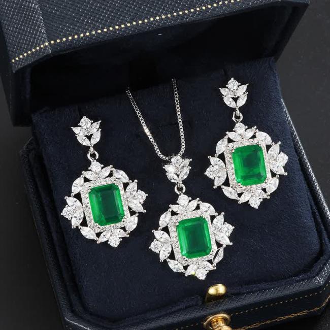 Necklaces & Pendants | Emerald Crystal Red Corundum Confidence Courage Ring Earrings Necklace Pendant Earrings Earrings