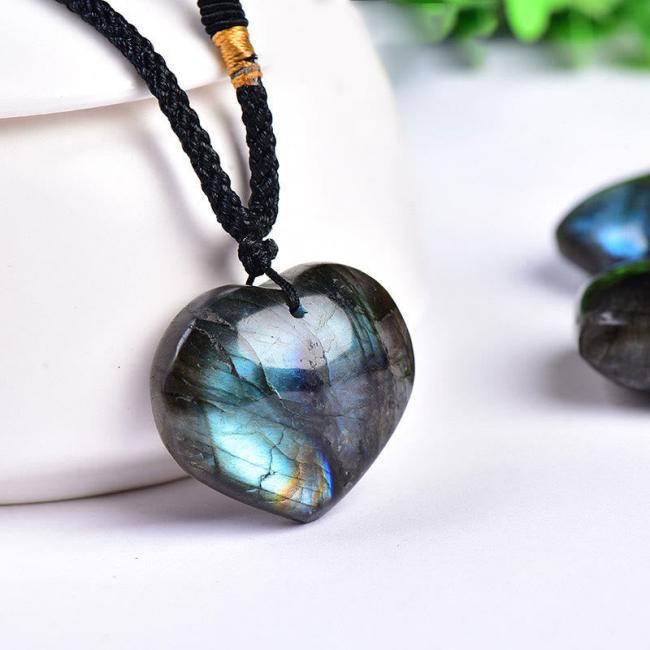 Necklaces & Pendants | Labradorite Love Heart Support Necklace Pendant Jewelry Necklaces & Pendants