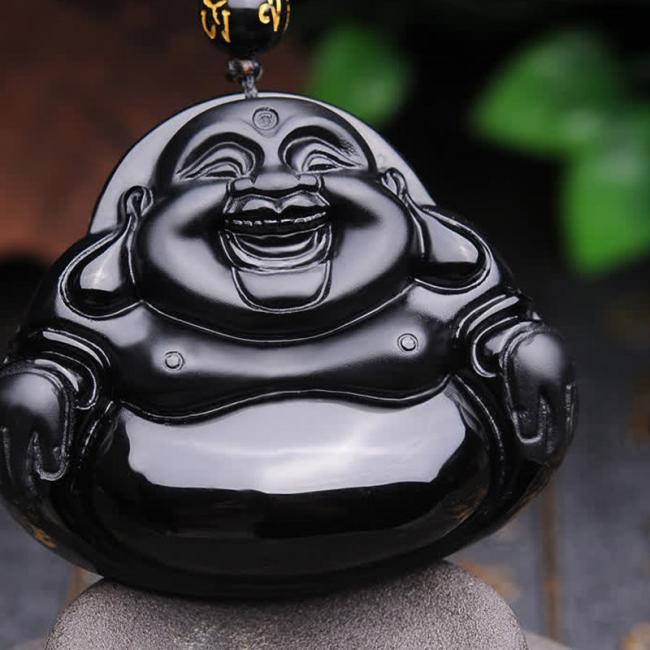 Necklaces & Pendants | Laughing Buddha Black Obsidian Transformation Pendant Necklace Jewelry Necklaces & Pendants