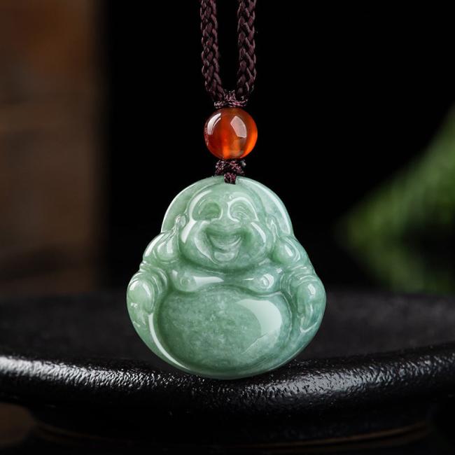 Necklaces & Pendants | Laughing Buddha Cyan Jade Success Necklace String Pendant Jewelry Necklaces & Pendants