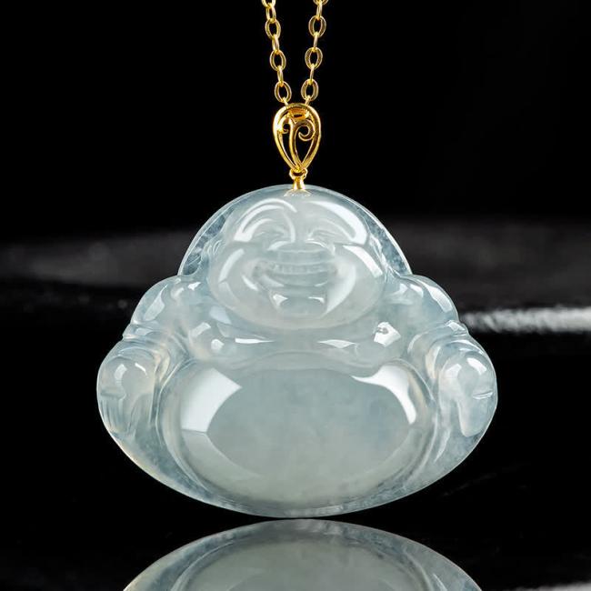 Necklaces & Pendants | Laughing Buddha Natural Jade 18K Gold Abundance Necklace Pendant Jewelry Necklaces & Pendants