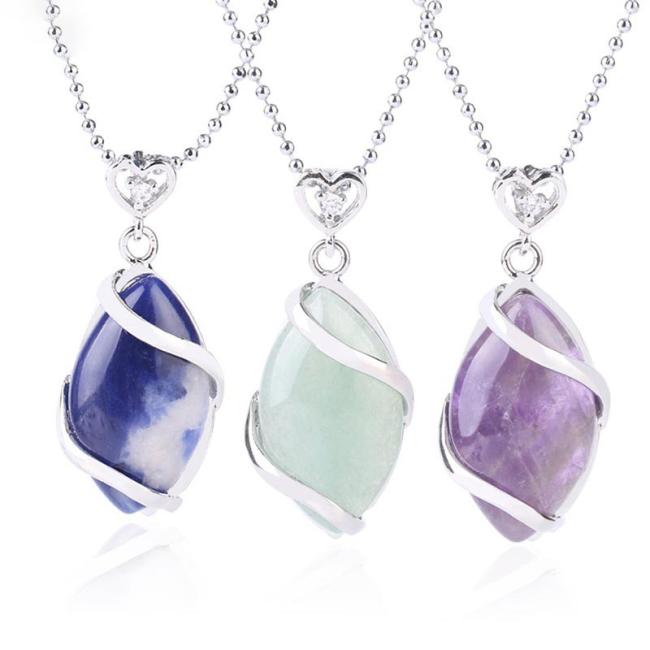 Necklaces & Pendants | Marquise Pattern Natural Crystal Stone Charm Necklace Pendant Jewelry Necklaces & Pendants