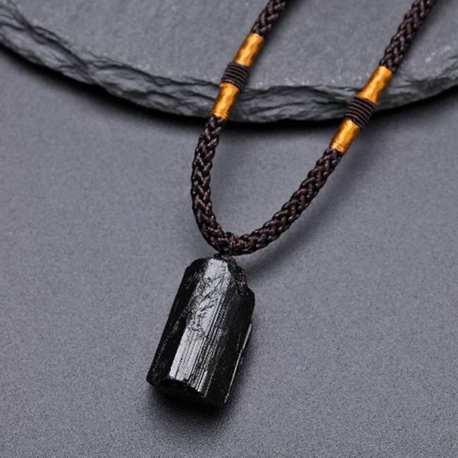 Necklaces & Pendants | Natural Black Tourmaline Positive Rope Necklace Pendant Jewelry Necklaces & Pendants