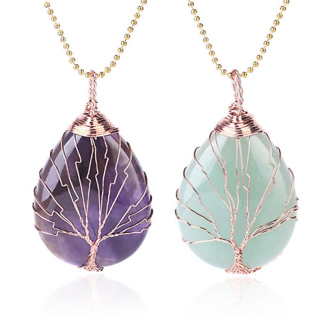 Necklaces & Pendants | Natural Quartz Crystal Tree Of Life Healing Energy Necklace Pendant Jewelry Necklaces & Pendants