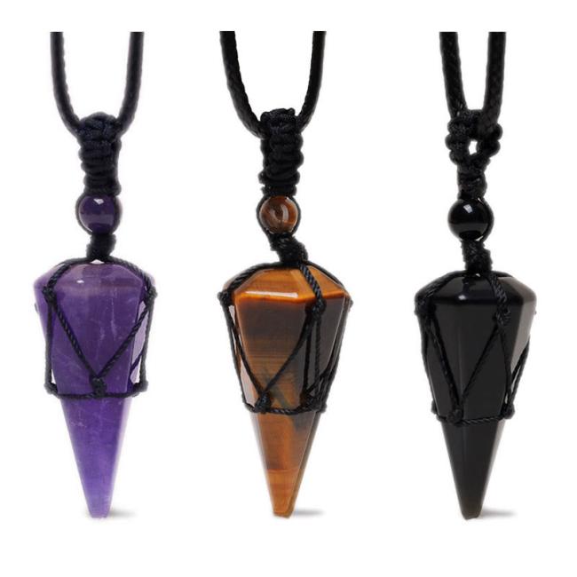 Necklaces & Pendants | Natural Stone Pointed Pendant Necklace Jewelry Necklaces & Pendants