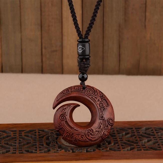 Necklaces & Pendants | Small Leaf Red Sandalwood Ebony Wood One’s Luck Improves Design Patern Protection Necklace Pendant Jewelry Necklaces & Pendants