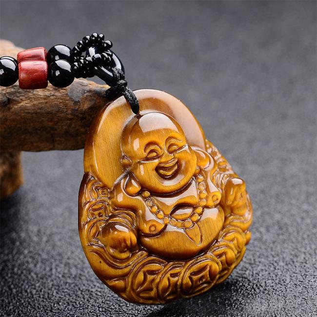 Necklaces & Pendants | Tiger’s Eye Laughing Buddha Blessing Necklace Jewelry Necklaces & Pendants