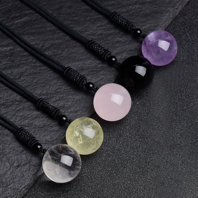 Necklaces & Pendants | Various Crystal Ball Amethyst Citrine Pink Crystal White Crystal Healing Necklace Pendant Jewelry Necklaces & Pendants