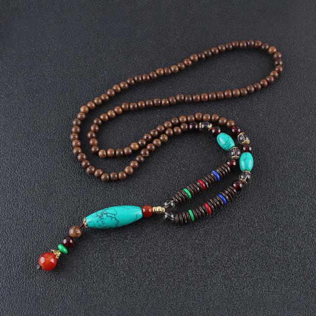 Necklaces & Pendants | Wenge Wood Turquoise Stone Protection Calm Necklace Pendant Jewelry Necklaces & Pendants