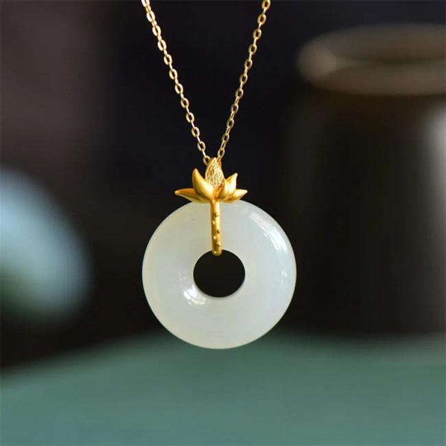 Necklaces & Pendants | White Jade Lotus Harmony Necklace Pendant Jewelry Necklaces & Pendants