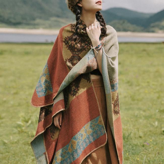 Scarves+ Shawls | Tibetan Shawl Diamond Pattern Winter Warm Cloak Scarf Accessories Scarves+ Shawls