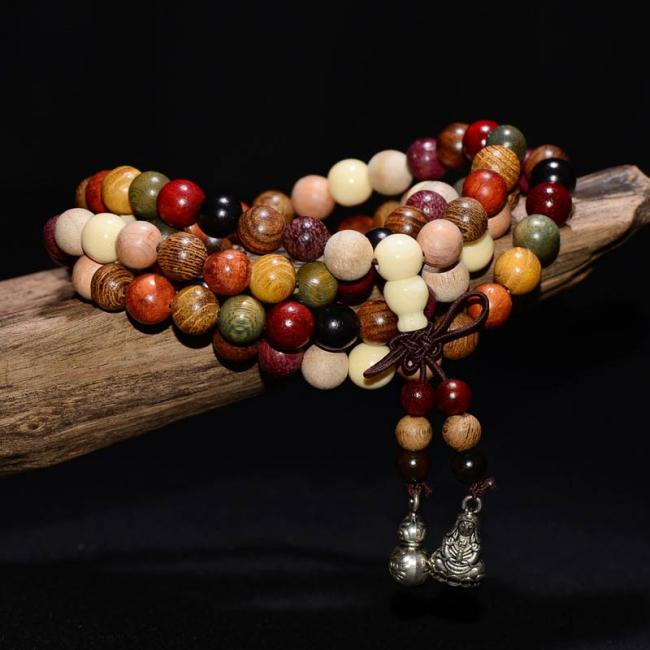 Wood Malas | 108 Beads Wenge Wood Mala Blessing Meditation Bracelet Mala Beads Wood Malas