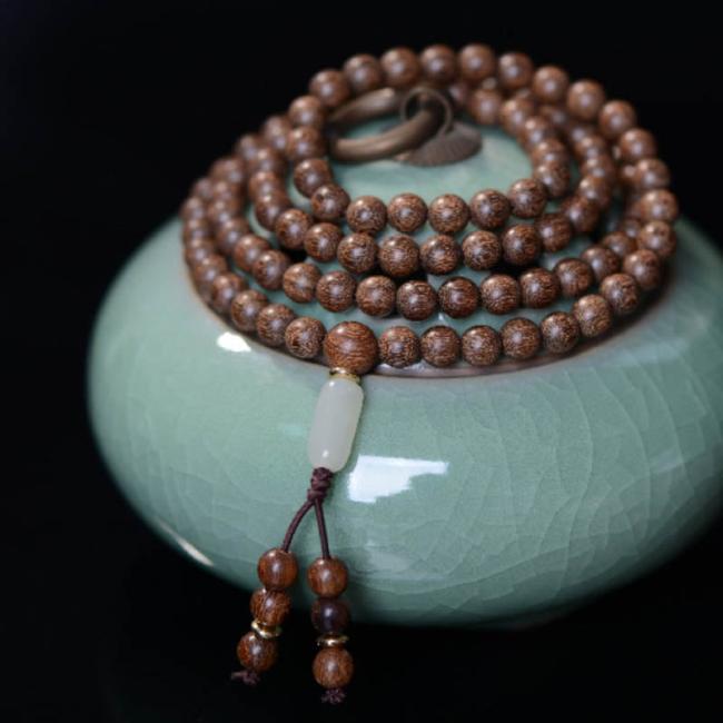 Wood Malas | 108 Mala Beads Rosewood Jade Calm Bracelet Mala Beads Wood Malas