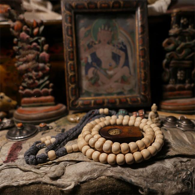 Wrist Malas | 108 Mala Beads Abelia Biflora Wood Warding Off Evil Spirits Wrist Mala Mala Beads Wood Malas