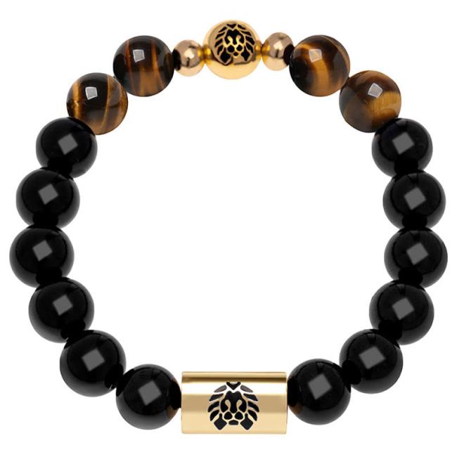 Bracelets | Black Onyx Tiger Eye Bead Lion Engraved Protection Bracelet Bracelets Bracelets