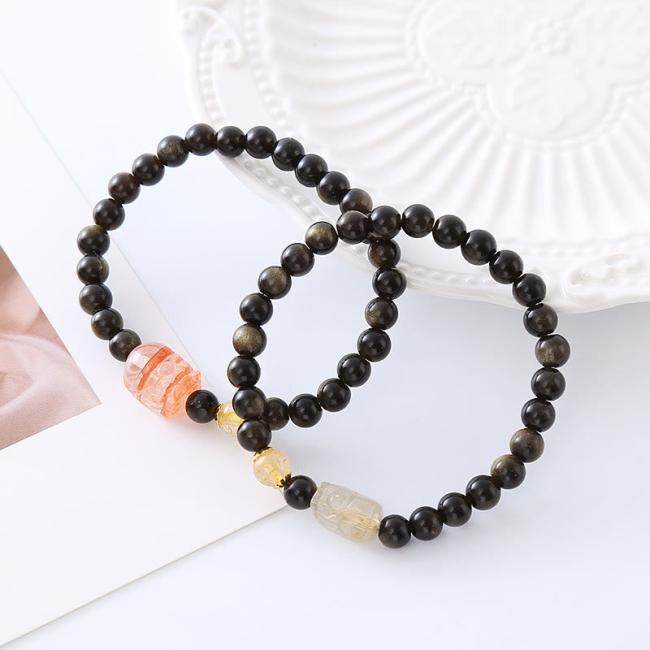 Bracelets | Natural Gold Sheen Obsidian PiXiu Wealth Protection Bracelet Bracelets Bracelets