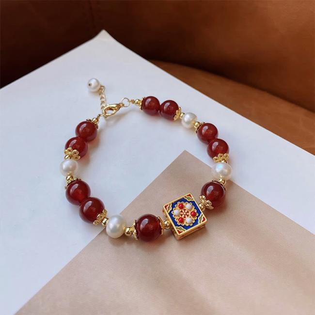 Bracelets | Red Agate Pearl Confidence Self-acceptance Bracelet Bracelets Bracelets