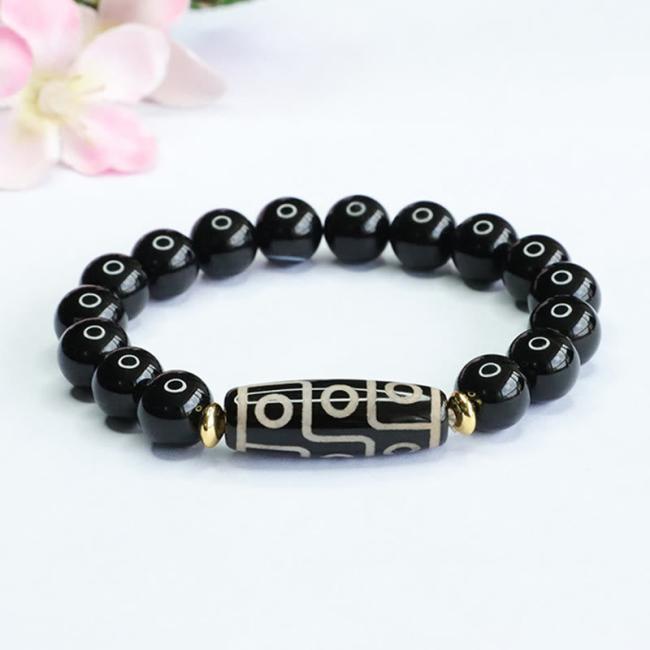 Bracelets | Tibetan Nine-Eye Dzi Bead Black Onyx Power Bracelet Bracelets Bracelets