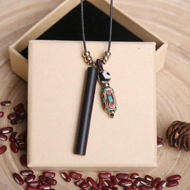 Necklaces & Pendants | Tibetan Ebony Wood Dzi Bead Peace Calm Necklace Pendant Jewelry Necklaces & Pendants